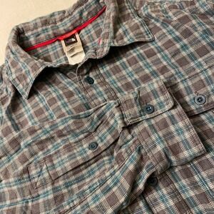 The North Face‎ Mens Medium Plaid Flannel Shirt Button Up Long Sleeve Outdoors